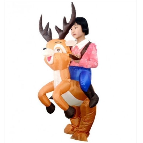 Kids Inflatable Reindeer Riding Costume - Picture 4 of 5